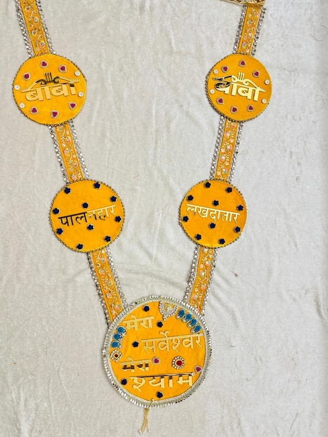 Handcrafted Shyam Baba Bright Yellow Shringar Haar