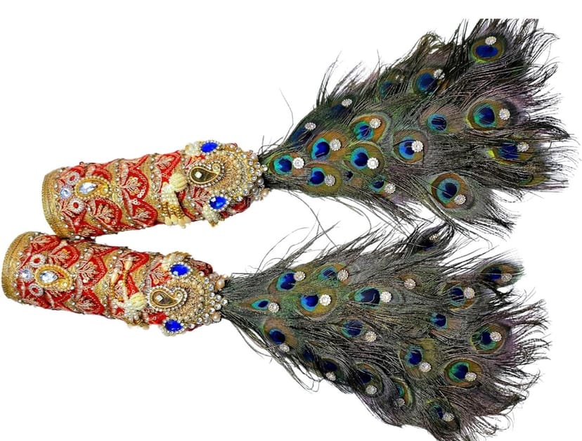 251 Mor Pankh Mor Chhadi (Grand Shahi Edition) - Handcrafted Shyam Baba Grand Shahi 251 Mor Pankh Mor Chhadi - Image 1