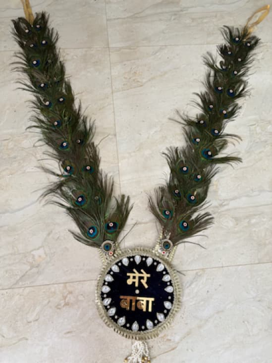 Handcrafted 3 - 3.5 Feet Long Heavy Peacock Feather "Mere Baba" Shyam Baba Long Haar